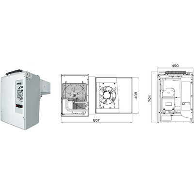 Моноблок MB 108 SF, объём камеры 2,9 – 6,9 м3, рабочий диапазон -20 … -15 ° С, 220В