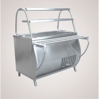 Прилавок холодильный ПВВ(Н)-70М-01 (открытый, две полки,  подсветка,охлажд. ванна h-85мм.,1500 мм.) 
